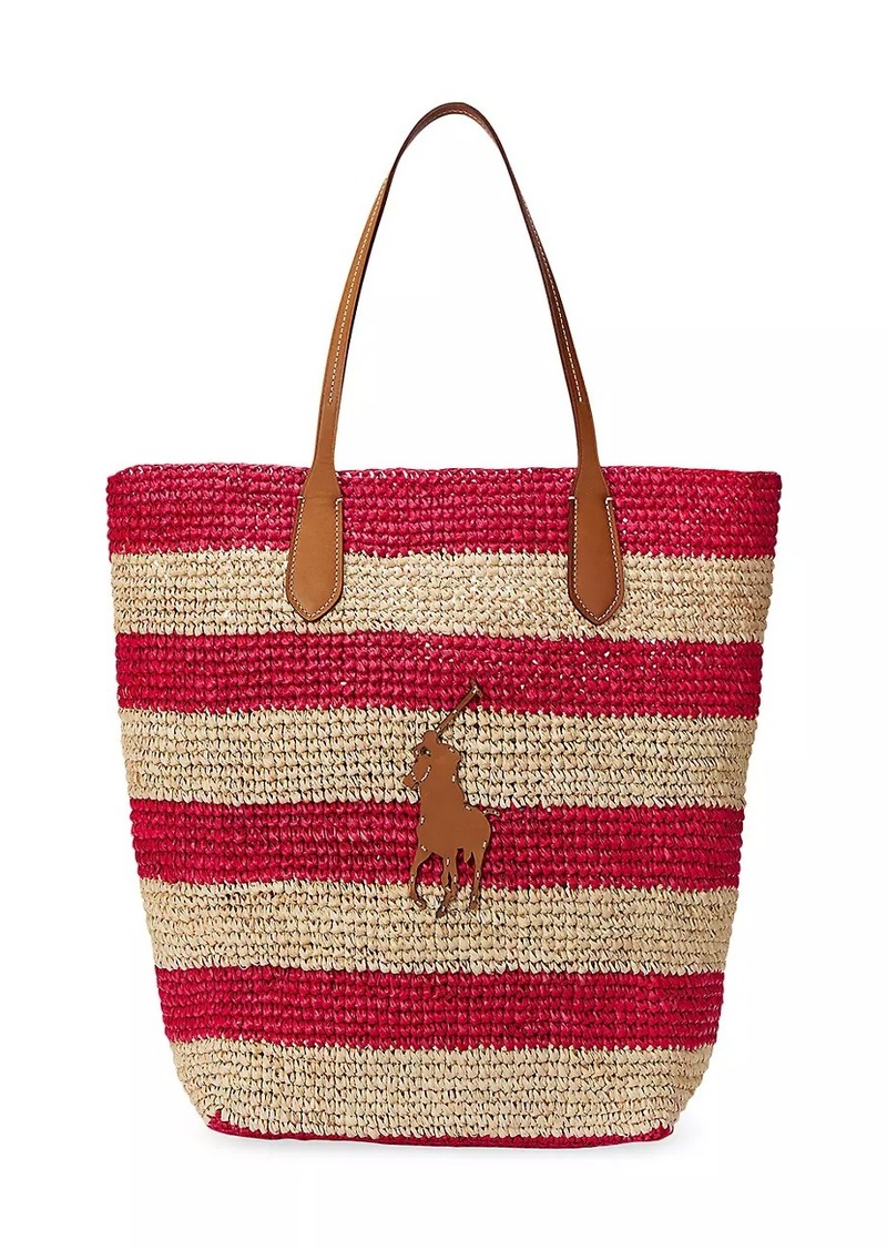 Ralph Lauren: Polo Striped Raffia Tote Bag