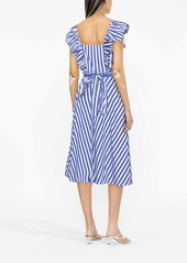 Ralph Lauren: Polo striped ruffled-trim cotton dress