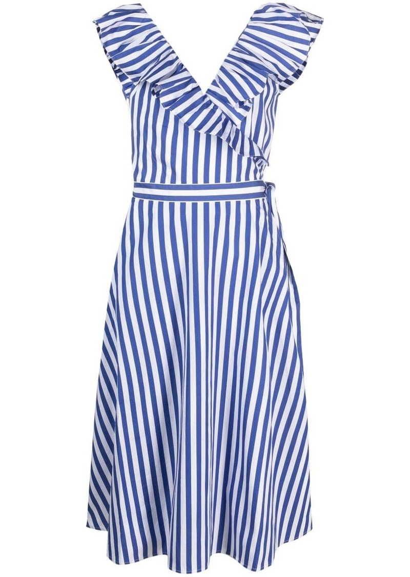 Ralph Lauren: Polo striped ruffled-trim cotton dress