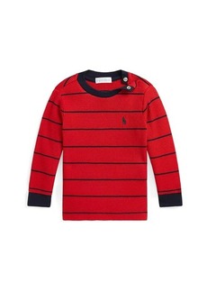 Ralph Lauren: Polo Striped Waffle Cotton Long Sleeve Tee (Infant)