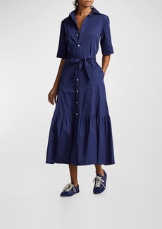 Ralph Lauren: Polo Tiered Cotton Midi Shirtdress
