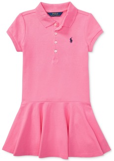 Ralph Lauren: Polo Toddler and Little Girls Cotton Mesh Stretch Shortsleeve Polo Dress - Pink