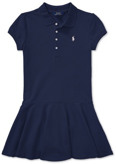 Ralph Lauren: Polo Toddler and Little Girls Cotton Mesh Stretch Shortsleeve Polo Dress - French Navy