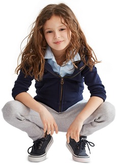 Ralph Lauren: Polo Toddler and Little Girls French Terry Full-Zip Hoodie - French Navy