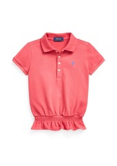 Ralph Lauren: Polo Little Girls Smocked Stretch Mesh Polo Shirt
