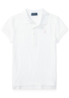 Ralph Lauren: Polo Polo Ralph Lauren Toddler and Little Girls Short Sleeve Stretch Cotton Mesh Polo Shirt - White
