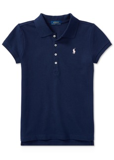 Ralph Lauren: Polo Polo Ralph Lauren Toddler and Little Girls Short Sleeve Stretch Cotton Mesh Polo Shirt - Refined Navy