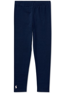 Ralph Lauren: Polo Toddler and Little Girls Stretch Embroidered Pony Stretch Cotton Leggings - Refined Navy