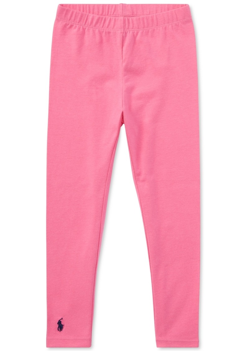 Ralph Lauren: Polo Toddler and Little Girls Stretch Embroidered Pony Stretch Cotton Leggings - Baja Pink