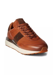 Ralph Lauren Polo Train 89 Pony-Embossed Leather & Suede Running Sneakers