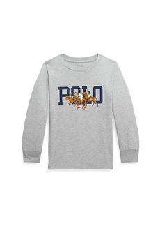 Ralph Lauren: Polo Triple-Pony Logo Cotton Long Sleeve Tee (Toddler/Little Kids)