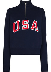 Ralph Lauren: Polo USA logo half-zip sweatshirt