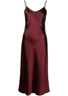 Ralph Lauren: Polo V-neck mulberry silk midi dress