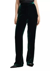 Ralph Lauren: Polo Velvet Silk-Blend Straight-Leg Pants
