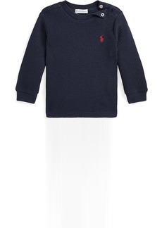 Ralph Lauren: Polo Waffle-Knit Cotton Long Sleeve Tee (Infant)