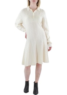 Ralph Lauren: Polo Womens Wool Blend Cable Knit Fit & Flare Dress