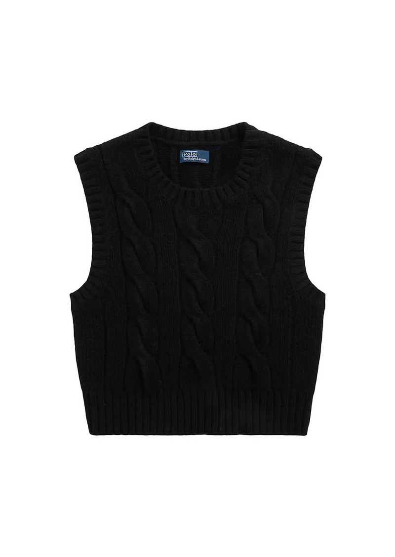 Ralph Lauren: Polo Wool-Blend Cable-Knit Cropped Sweater Vest