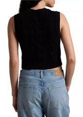 Ralph Lauren: Polo Wool-Blend Cable-Knit Cropped Sweater Vest