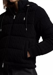 Ralph Lauren: Polo Wool-Blend Cable-Knit Down Coat