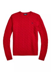 Ralph Lauren: Polo Wool Cable-Knit Crewneck Sweater