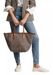 Ralph Lauren: Polo Wool Glen Plaid Medium Tote Bag
