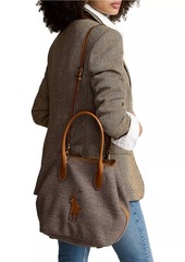 Ralph Lauren: Polo Wool Glen Plaid Medium Tote Bag