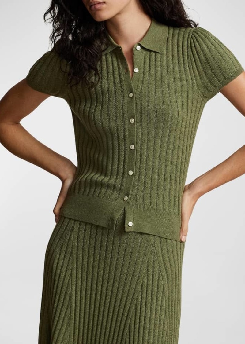 Ralph Lauren: Polo Wool Short-Sleeve Cardigan