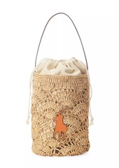 Ralph Lauren: Polo Raffia Crochet Bucket Bag