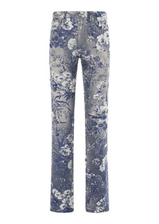 Ralph Lauren - 160 Slim Floral Jacquard Jeans - Blue - 33 - Moda Operandi