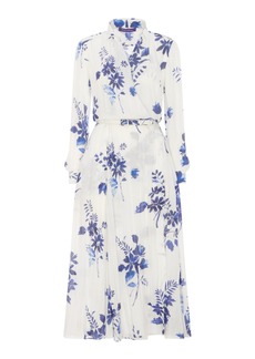Ralph Lauren - Aniyah Wrapped Floral Midi Dress - Ivory - US 8 - Moda Operandi