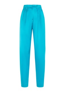Ralph Lauren - Avrill Pleated Silk Tapered Pants - Blue - US 2 - Moda Operandi