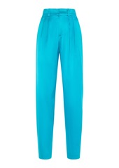 Ralph Lauren - Avrill Pleated Silk Tapered Pants - Blue - US 2 - Moda Operandi