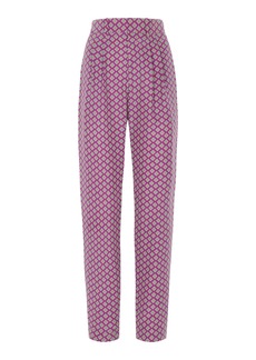 Ralph Lauren - Avrill Pleated Silk Tapered Pants - Purple - US 2 - Moda Operandi
