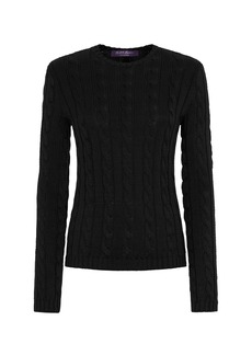 Ralph Lauren - Cotton Cable-Knit Sweater - Black - S - Moda Operandi