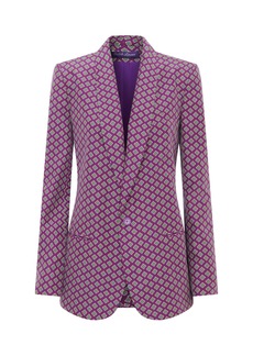 Ralph Lauren - Myles Printed Silk Blazer - Purple - US 12 - Moda Operandi