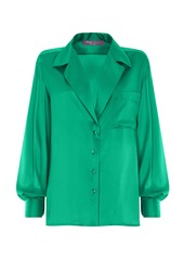 Ralph Lauren - Roslin Silk Shirt - Turquoise - US 2 - Moda Operandi