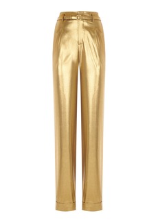 Ralph Lauren - Stamford Metallic Straight-Leg Pants - Gold - US 2 - Moda Operandi