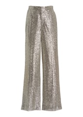 Ralph Lauren - Welles Sequined Wide-Leg Pants - Grey - US 12 - Moda Operandi