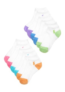 Ralph Lauren 6-Pack Flat Knit Low-Cut Socks, Little Girls & Big Girls - White Assorted