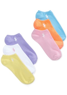 Ralph Lauren 6-Pk. Ankle No-Show Socks, Little Girls & Big Girls - Pastels