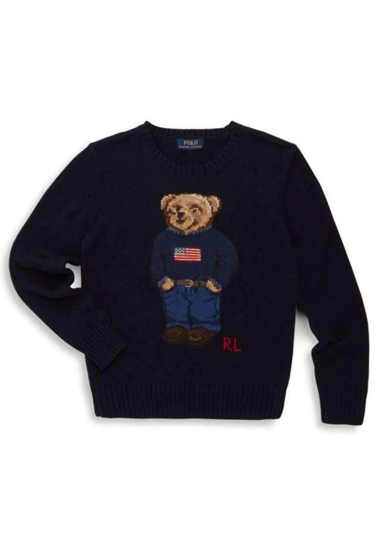 ralph lauren baby boy teddy bear sweater