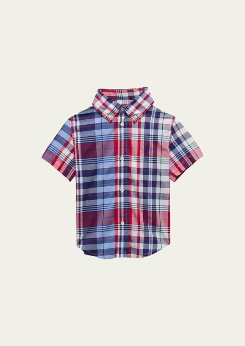 Ralph Lauren Childrenswear Boy's Embroidered Striped Cotton Polo Shirt  Size 2-6