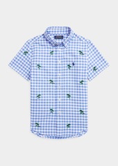 Ralph Lauren Childrenswear Boy's Gingham Palm Tree Polo Shirt  Size S-L