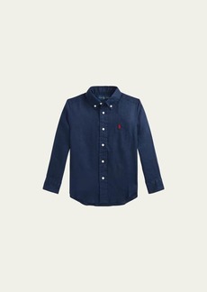 Ralph Lauren Childrenswear Boy's Linen Long-Sleeve Button-Front Shirt  Size S-XL