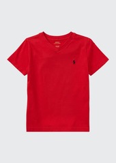 Ralph Lauren Childrenswear Boy's Cotton Jersey V-Neck Tee  Size 2-7