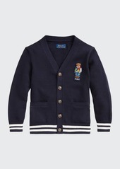 Ralph Lauren Childrenswear Boy's Polo Bear Rib Knit Cotton Cardigan  Size 2-4