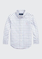 Ralph Lauren Childrenswear Boy's Poplin Plaid Button-Down Shirt  Size S-XL