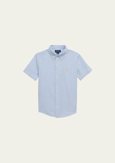 Ralph Lauren Childrenswear Boy's Striped Seersucker Short-Sleeve Shirt  Size 5-7