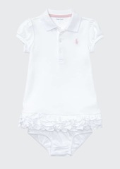 Ralph Lauren Childrenswear Cupcake Ruffle Hem Polo Dress w/ Bloomers  Size 6-18 Months