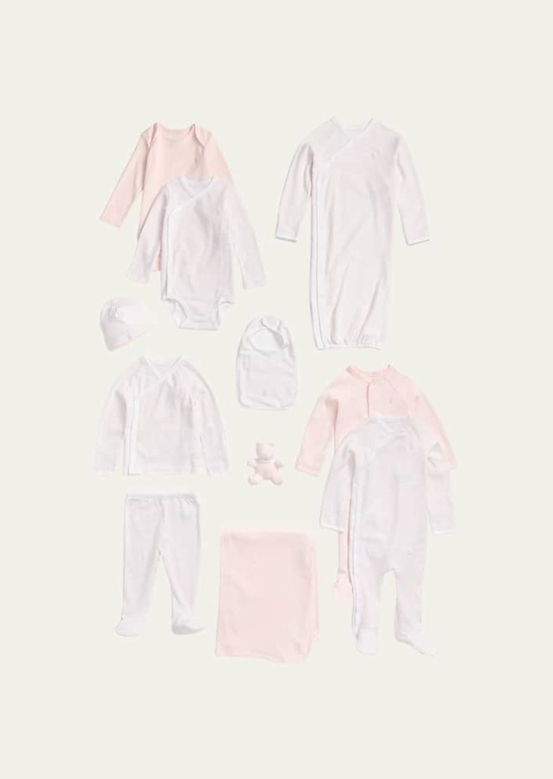 Ralph Lauren Childrenswear Girl's 11-Piece Organic Cotton Essential Gift Box Set  Size Newborn-9M